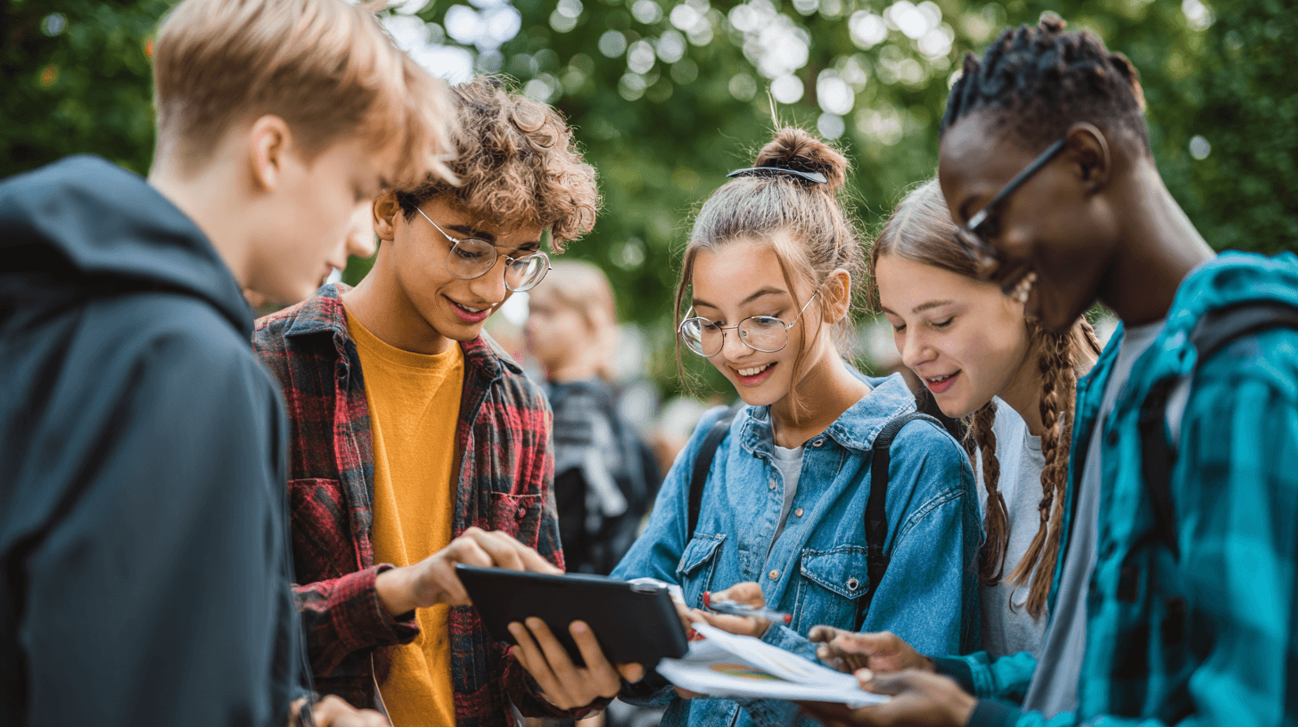 Youth leaders collaborating on ethical data projects